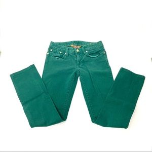Tory Burch Ivy Super Skinny Jeans Green Size 24